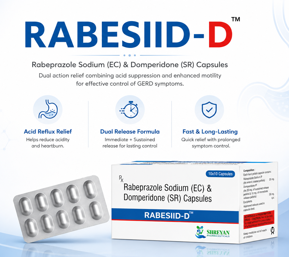Rabesiid-D – Rabeprazole & Domperidone Capsules by Siidvan Healthcare
